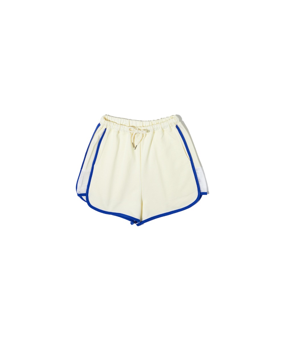 P3117 Net banding shorts_Cream