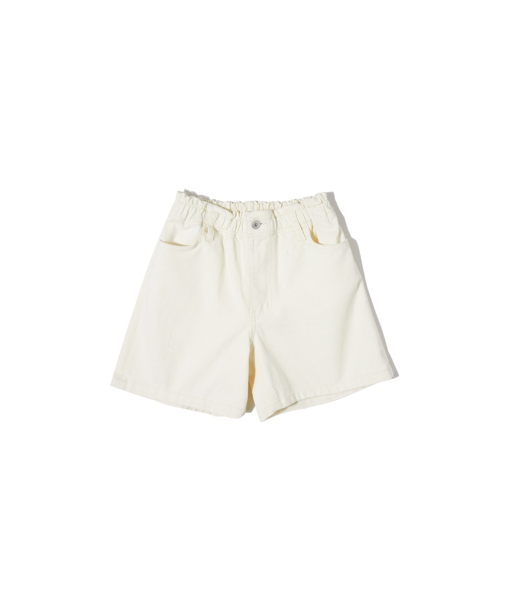 P3111 Kitsch denim shorts_Cream