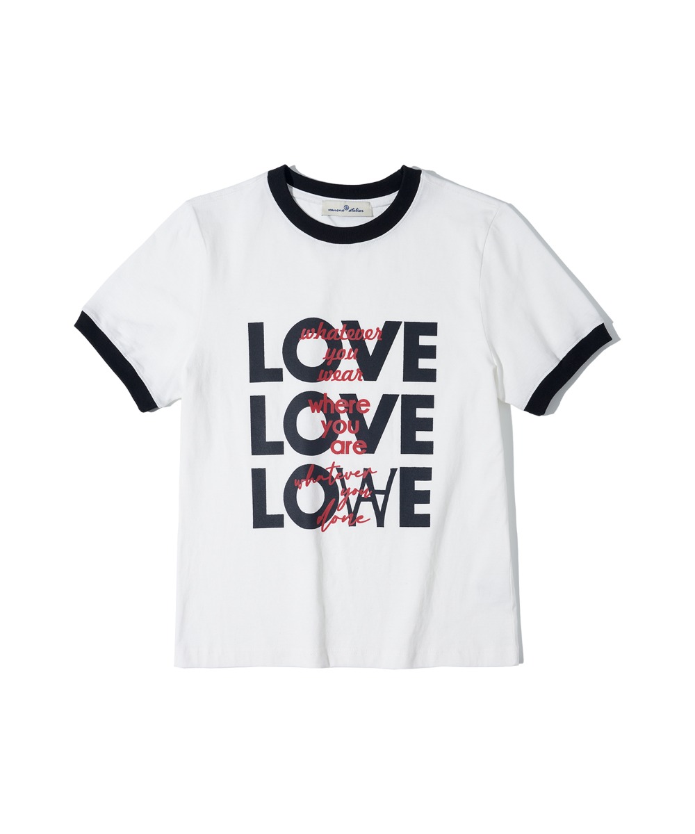 A3442 LOVE ringer T-shirt_White/Black