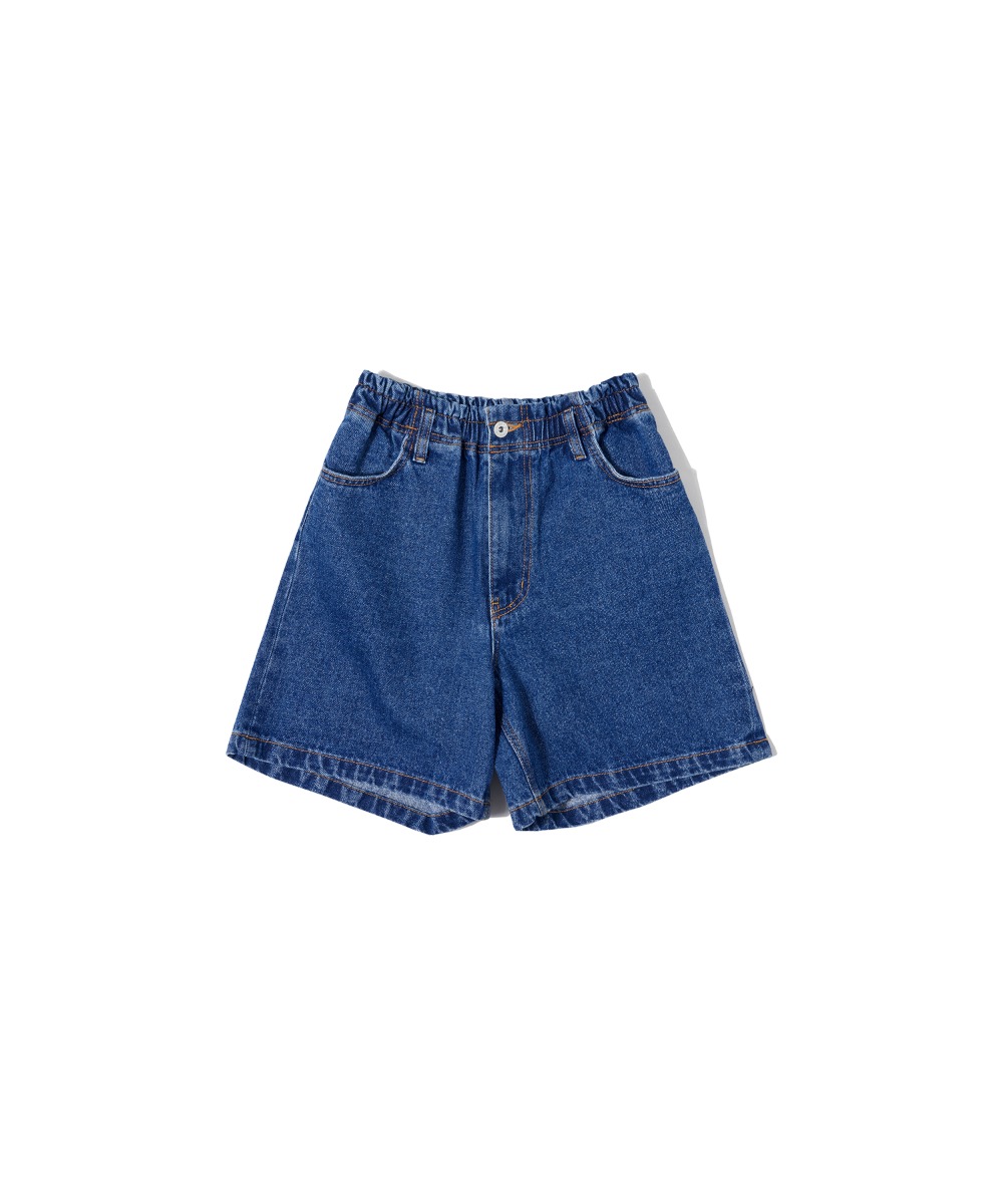 P3111 Kitsch denim shorts_Deep blue