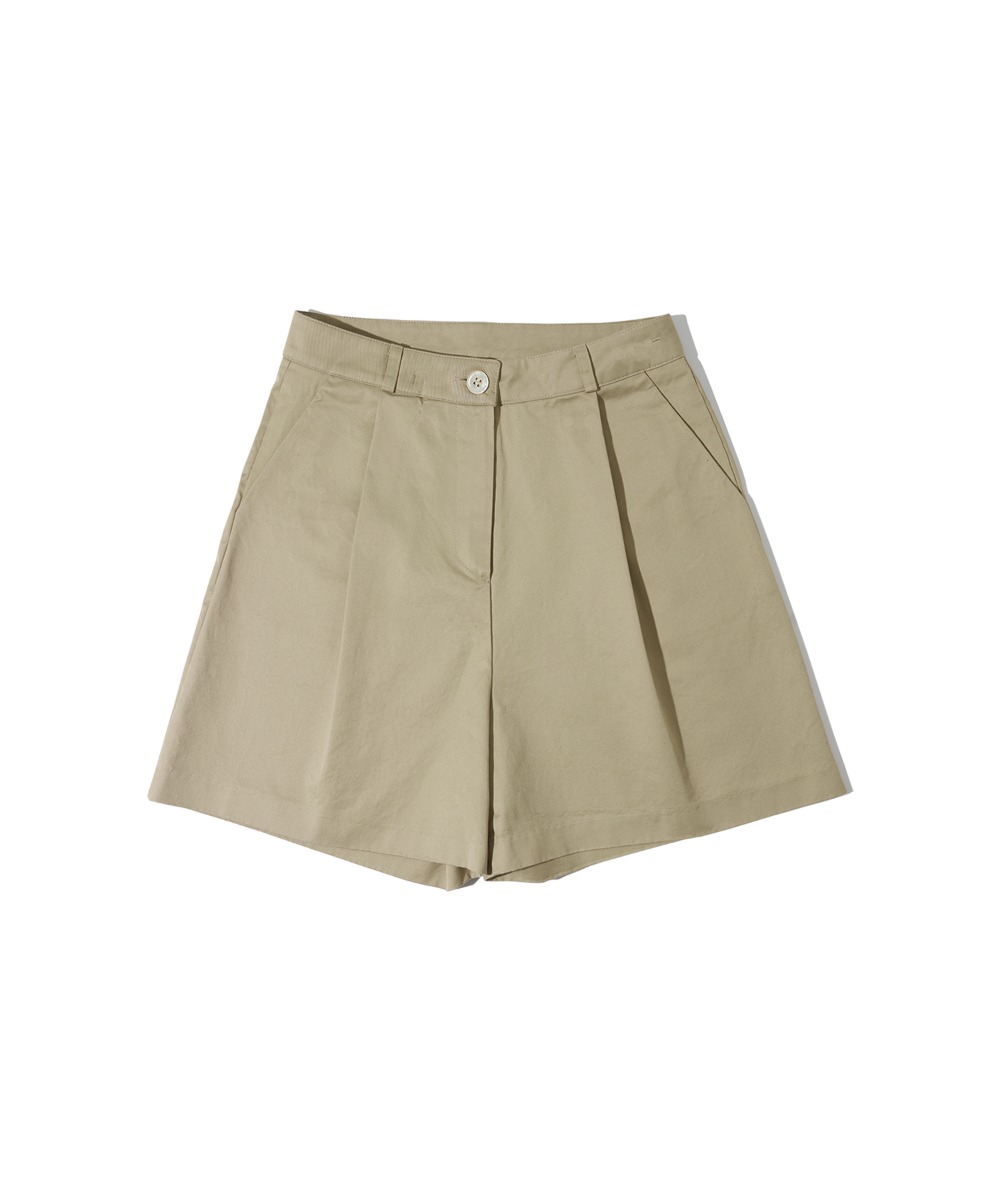 P3147 Onetuck chino shorts_Beige
